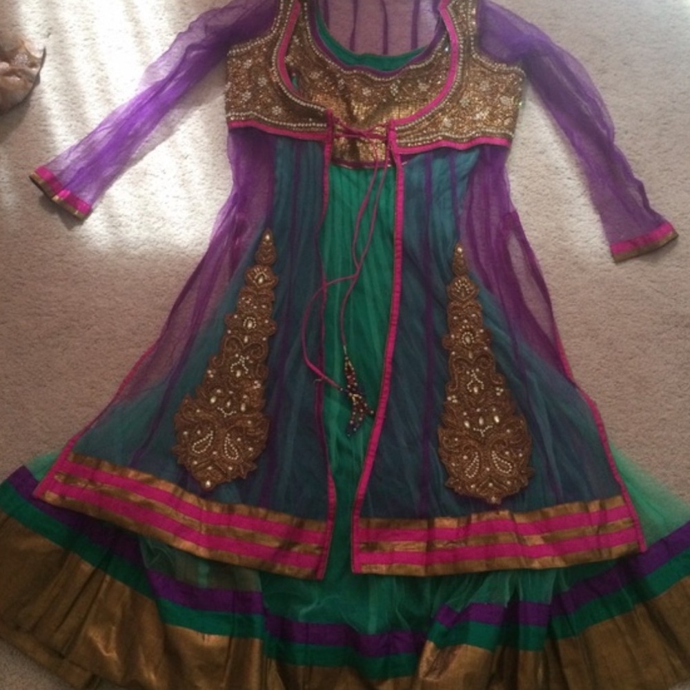 Pakistani/Indian Layered Dress w/ Beaded Detail